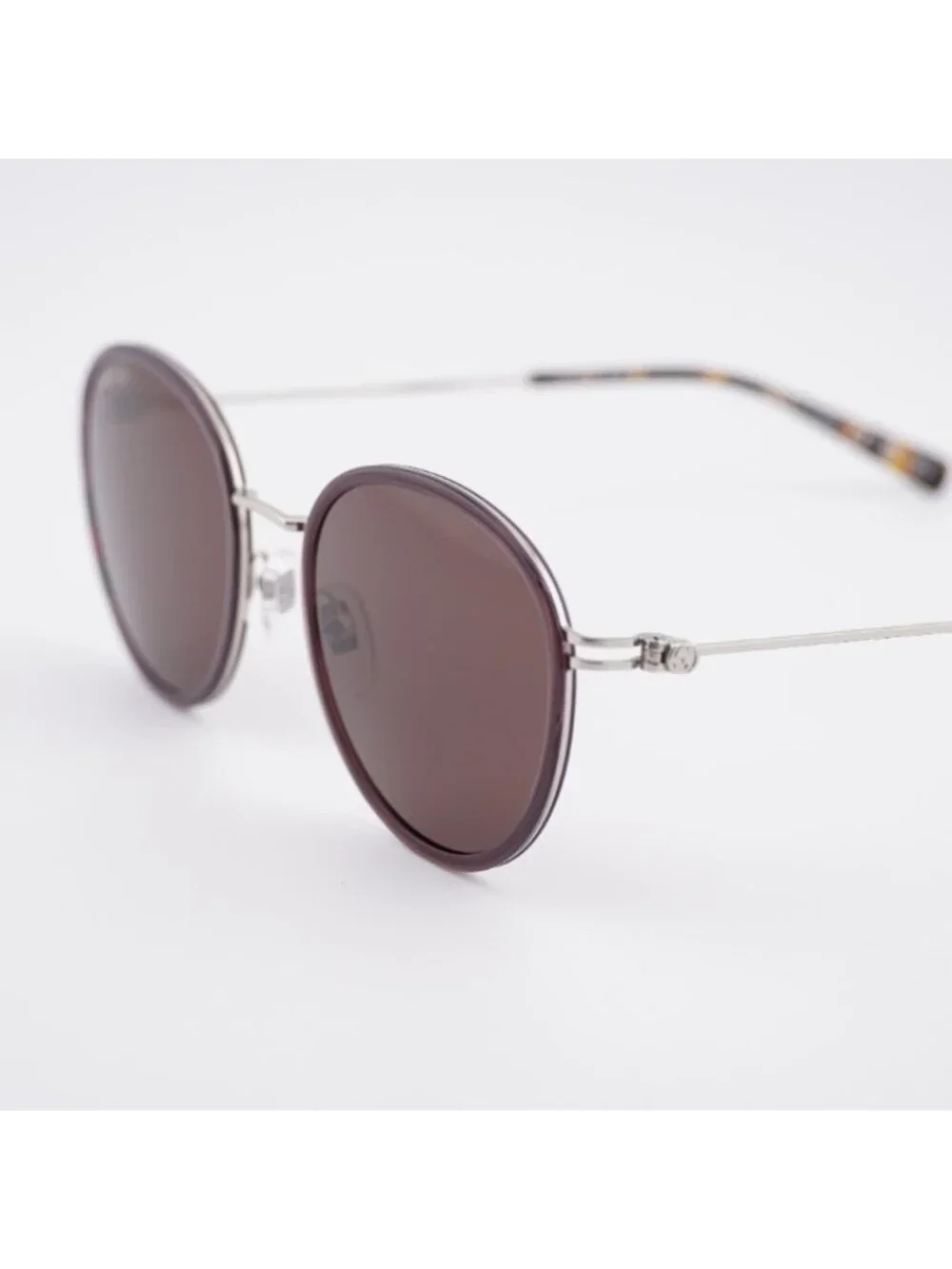 Gucci GG1849S 004 Sunglasses Brown/Silver Round Frame, Brown Lenses